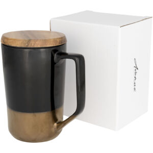 Tahoe 470 ml ceramic mug with wooden lid (10053700)