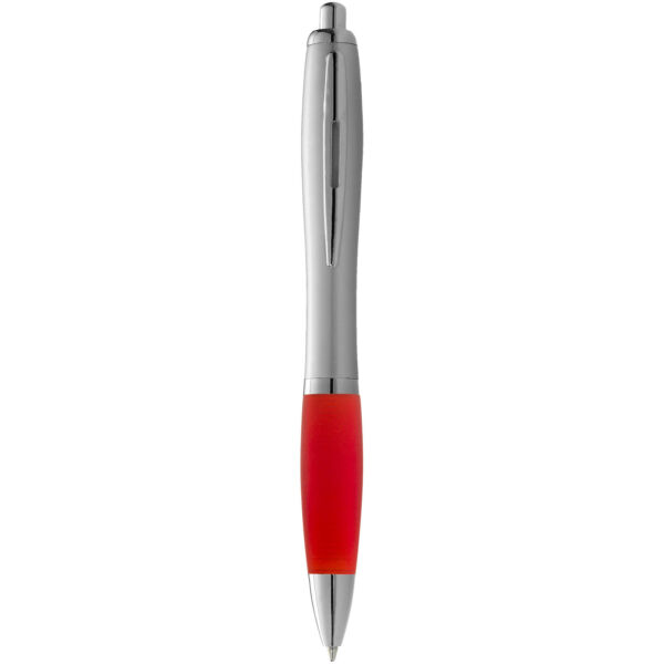 Nash ballpoint pen silver barrel and coloured grip (10635503)