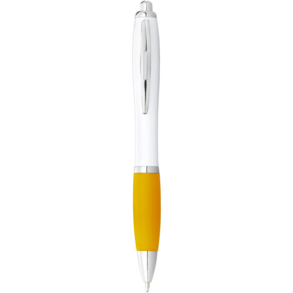 Nash ballpoint pen white barrel and coloured grip (10690004)