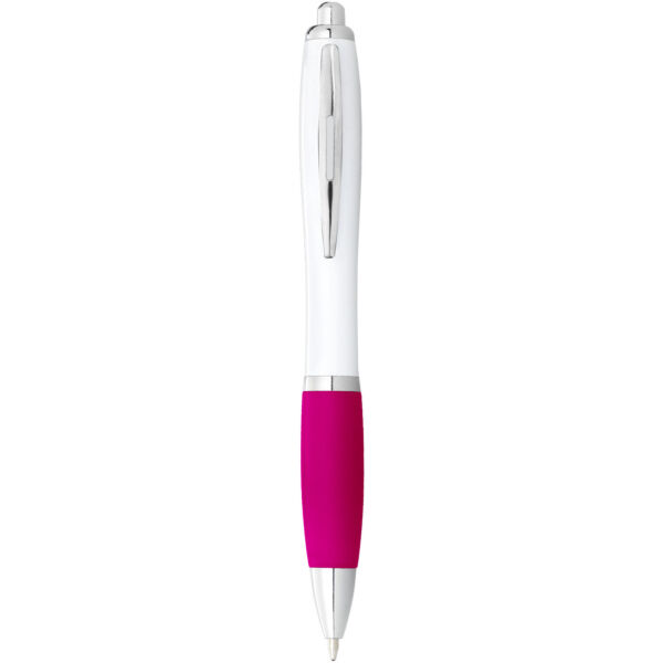 Nash ballpoint pen white barrel and coloured grip (10690007)