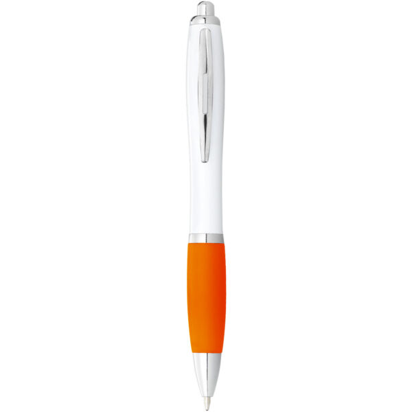 Nash ballpoint pen white barrel and coloured grip (10690008)
