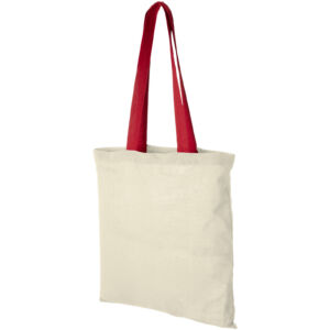 Nevada 100 g/m² cotton tote bag coloured handles (12013101)