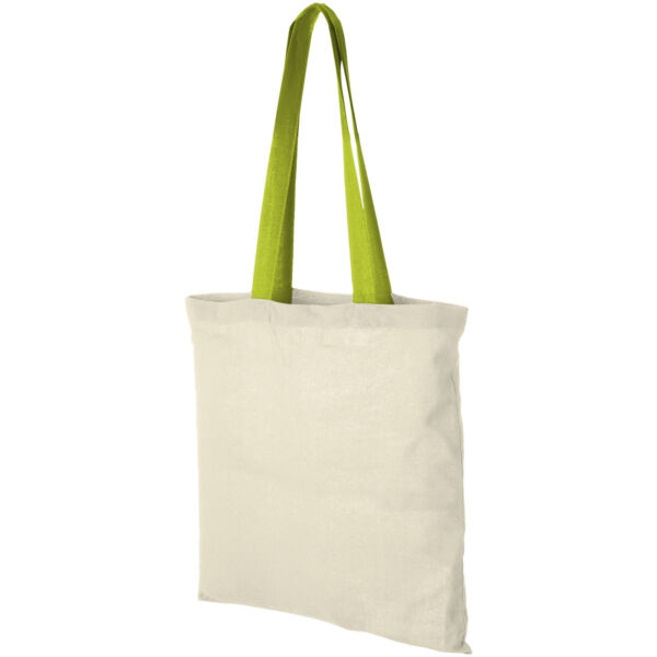 Nevada 100 g/m² cotton tote bag coloured handles (12013104)