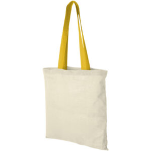 Nevada 100 g/m² cotton tote bag coloured handles (12013105)