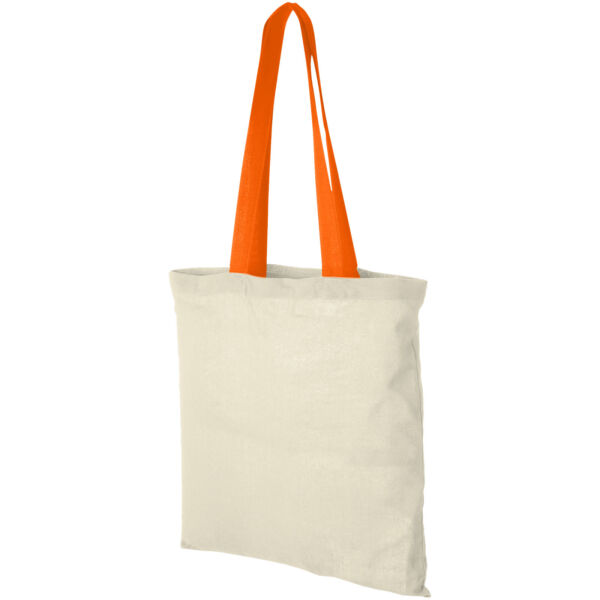 Nevada 100 g/m² cotton tote bag coloured handles (12013107)