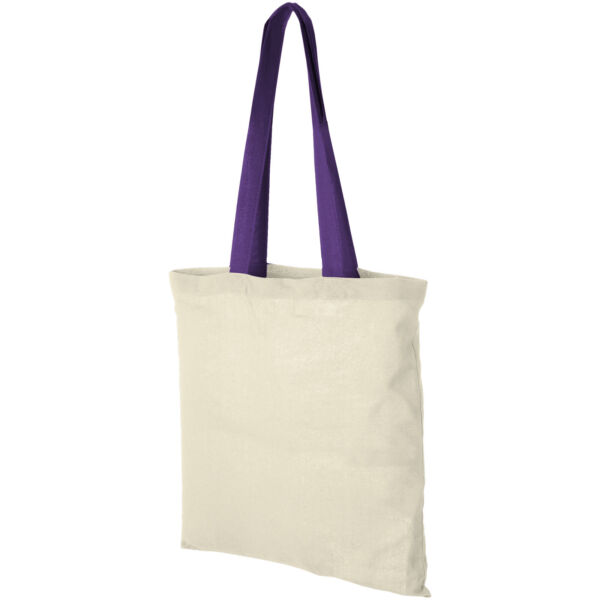 Nevada 100 g/m² coloured handles cotton tote bag (12013109)