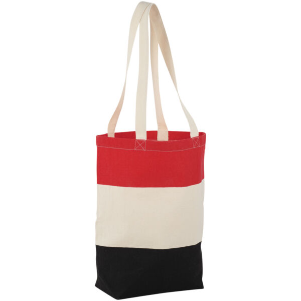 Colour-block 227 g/m² cotton tote bag (12025902)